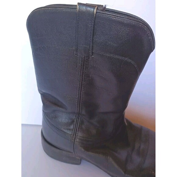 Old West Men's Boots SRM4010 Leather Black 11D Pull On Western Cowboy Giddy Up - Picture 10 of 13